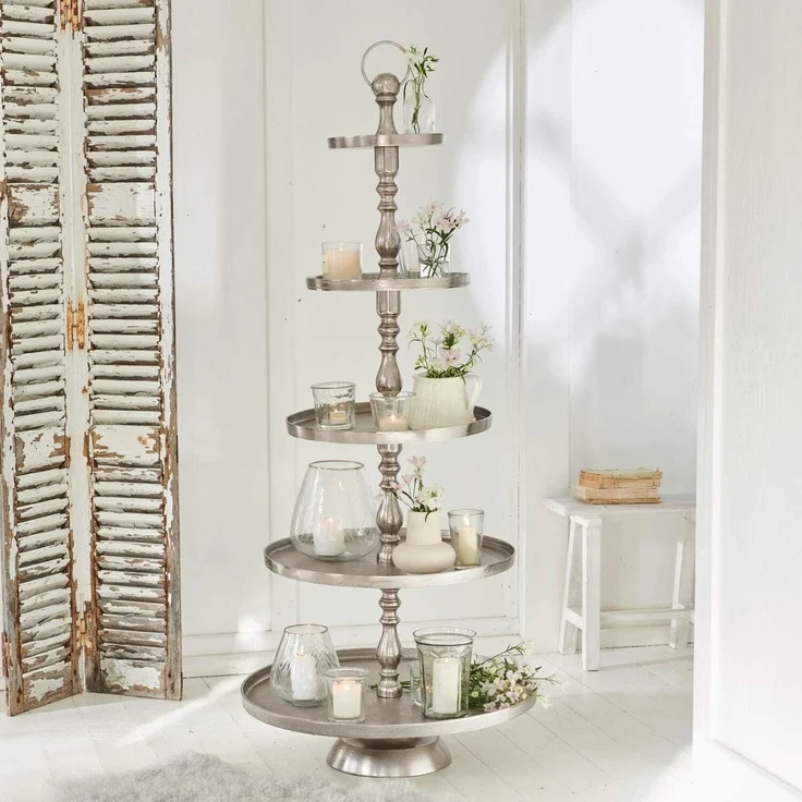 Mirabeau Etagere Etagere Magonie antiksilber, Aluminiumguss – Bild 3