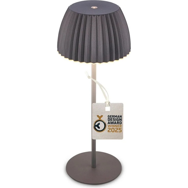 BRILONER - Riffle LED Tischlampe kabellos IP44 mit Lichtkante, 14,5x36,5 cm, Touchdimmer, Akku tauschbar, Nachttischlampe, Leselampe, LED Lampe, Akku Lampe, German Design Award Winner, Anthrazit – Bild 3