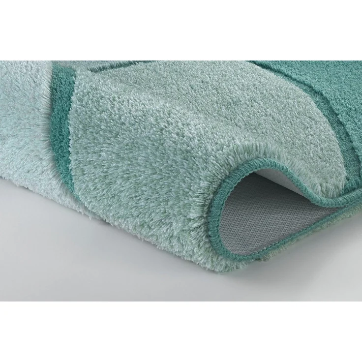 Kleine Wolke Badematte Kent, Höhe 20 mm, rutschhemmend beschichtet, fußbodenheizungsgeeignet, Polyacryl, rechteckig, Badteppich, modernes Design, Hoch-Tief Effekt, waschbar – Bild 3