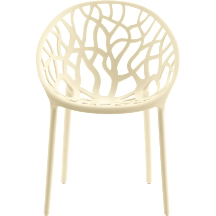 CLP 4er Set 'Hope' Gartenstuhl mit Armlehnen, stapelbar & wetterfest, recyceltem Polypropylen, Creme – Bild 3