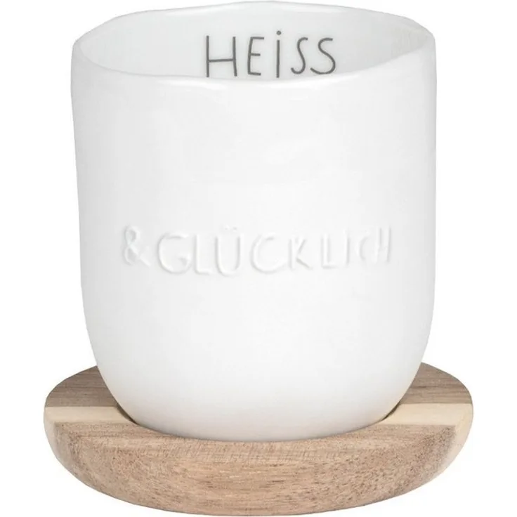 Dining Breakfast kleiner Becher "Heiss & Glücklich" 100 ml - Räder Design