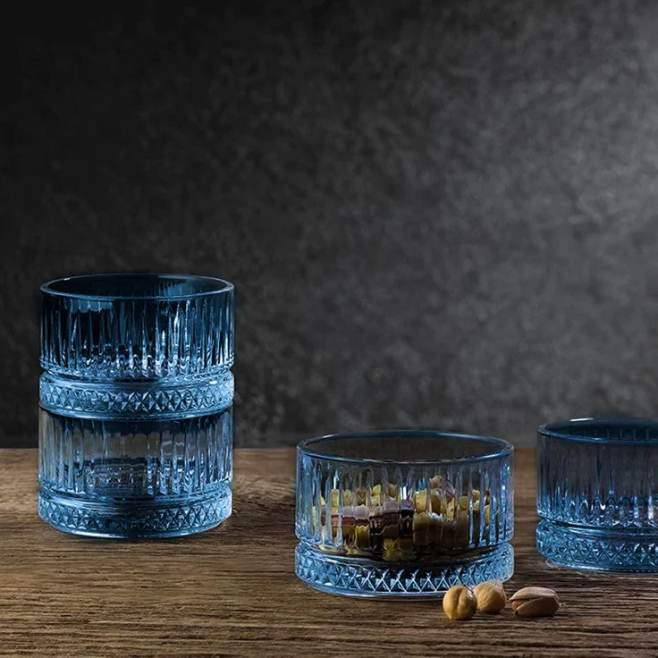 Elysia 4 Tlg. Set Snackschale aus Glas in Blau Servierschale Snackschale Rund – Bild 4