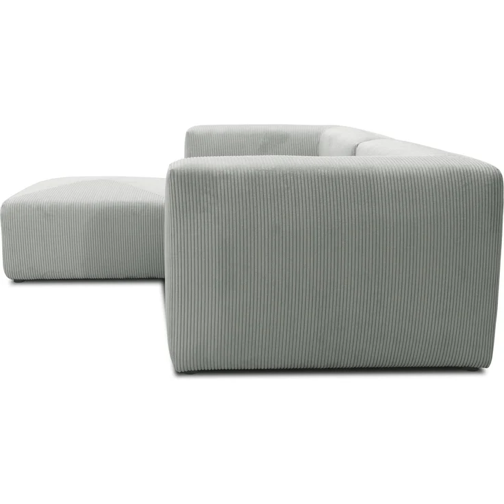 DOMO. collection Ecksofa 800011, kleine Modul-Couch in L-Form, individuell kombinierbar, Cord Sofa, Polsterecke, Eckcouch, Polstergarnitur 216 x 193 x 69 (BxTxH), hellgrau – Bild 4
