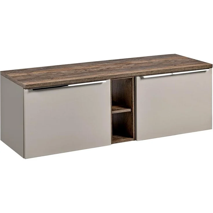 Lomadox 'Puebla' Waschbeckenschrank, Holz taupe, Vintage Oak, 48,5 x 46 x 140,4 cm – Bild 1