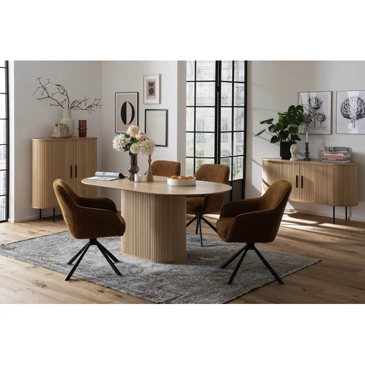 Armlehnstuhl >Avola< (2er-Set) Federkern, Drehfunktion, in Waldgrün - 57x87x65 (BxHxT) – Bild 7