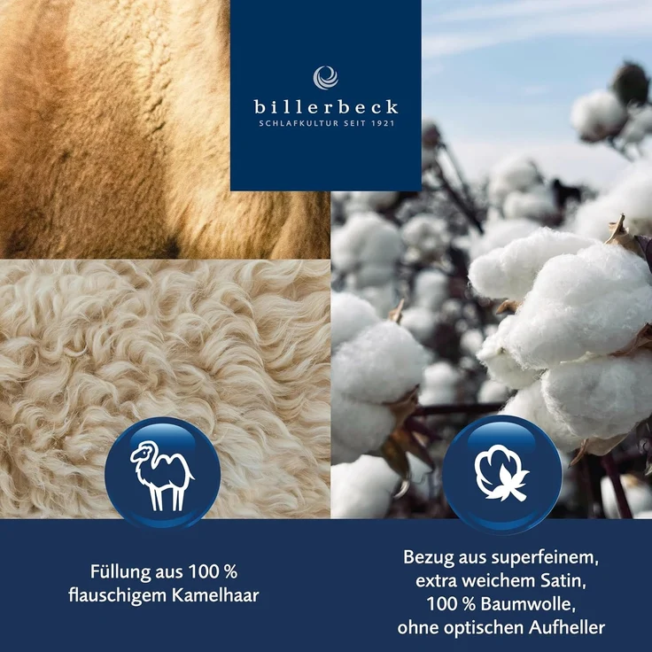 Billerbeck Brilliant Trio Kamelhaar Winterdecke 135x200 cm – Bild 2
