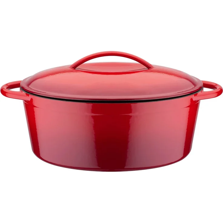 GSW Bräter Red Shadow, Gusseisen, oval,Dunstzapfen im Deckel z.Garen im eigenen Saft, 33x25cm, Induktion – Bild 3