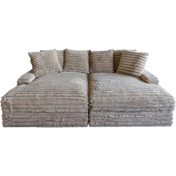 KAWOLA Big-Sofa CADY Cordsofa taupe - Entspannung pur - Wohnzimmer Couch, Megacord, Riesensofa, 248 cm, inklusive Kissen, stilvolle Einrichtung – Bild 4