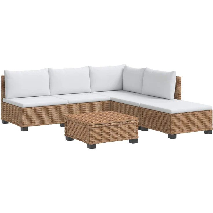 vidaXL 6 Stk. Rattan-Lounge-Set mit Kissen GENDT Naturrattan Natur 3429870 – Bild 2