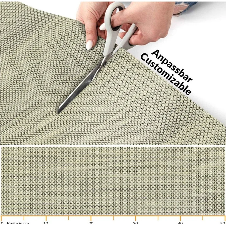 ANRO Küchenläufer Hochwertig Outdoorläufer Teppich TATAMI Läufermatte, Eckig, Höhe: 3 mm, Rattanoptik – Bild 2