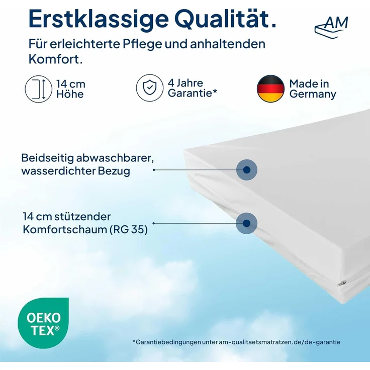 AM Qualitätsmatratzen | Standard Pflegematratze 12 x 87 x 200 cm – Bild 4