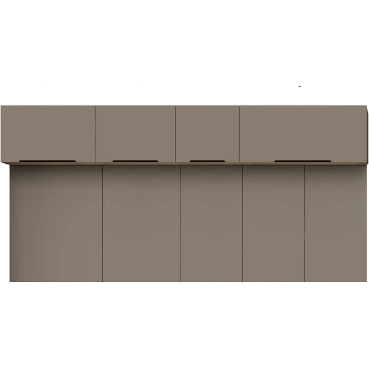 Küchen Aufsatzschrank 80 cm ARIA Sandgrau ultra matt + Weiss matt, hochwertige Fronten mit Anti Fingerprint Beschichtung Küchenzeile Küchenblock – Bild 4