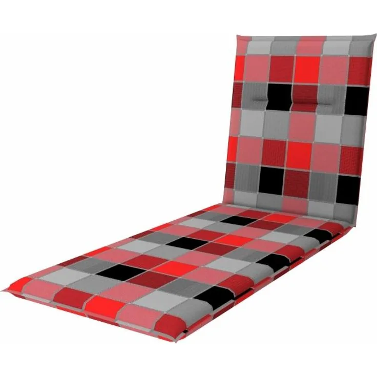 Doppler Rollliegenauflage Spot ca. 195 x 60 x 5 cm karo rot-schwarz grau