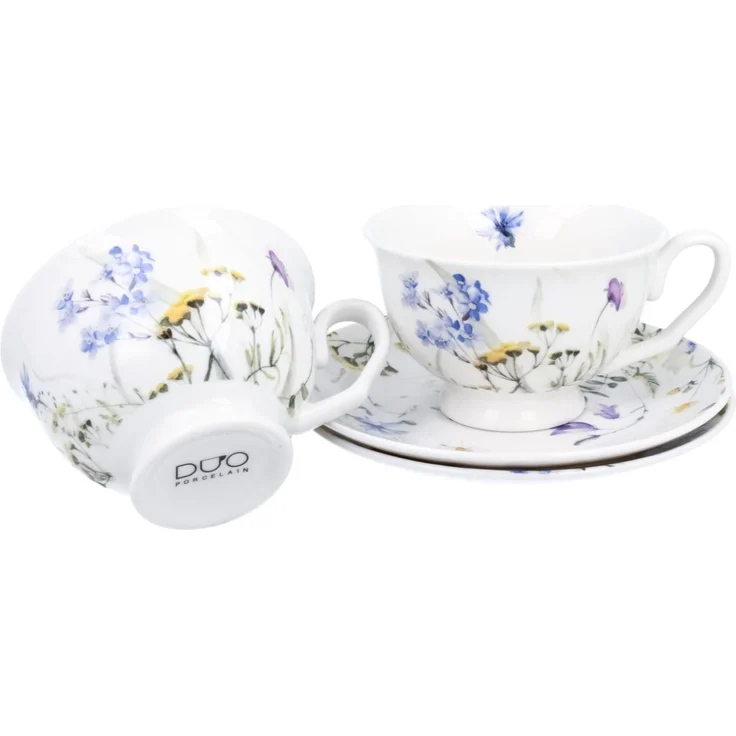 DUO 2er-Set Tassen MELODY, 250 ml mit Untertassen, New Bone China Porzellan, in Geschenkbox – Bild 4