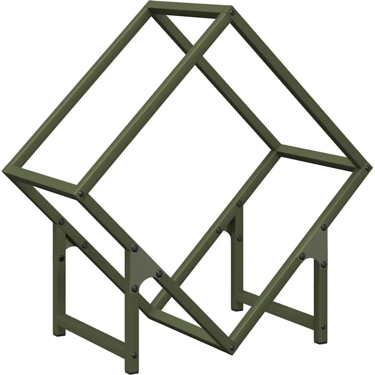vidaXL Brennholzregal Olivgrün 50x25x50 cm Kaltgewalzter Stahl 864278 – Bild 2