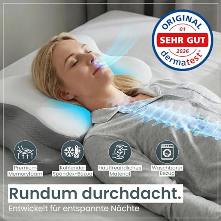 Gentle North Nackenstützkissen Orthopädisches Nackenstützkissen aus hochwertigem Memory Foam – Bild 3