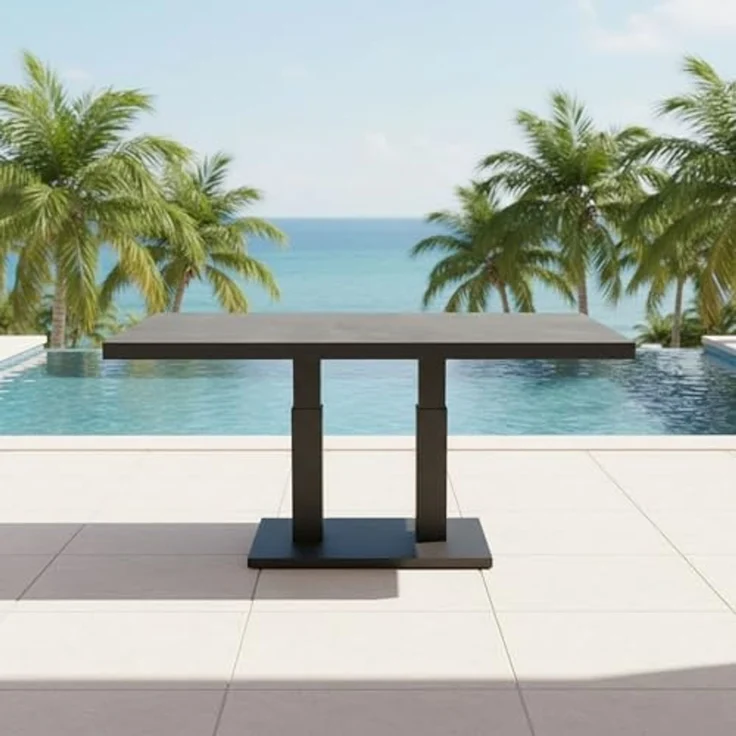 Höhenverstellbarer Gartentisch MURCIA NEGRO - 140 x 85 cm – Bild 6
