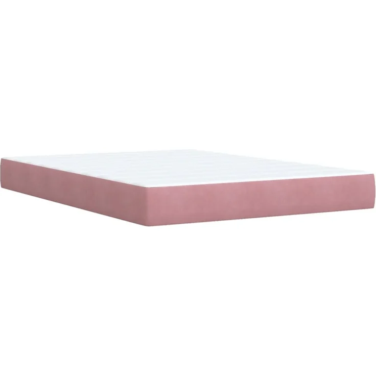 vidaXL Boxspringbett mit Matratze Rosa 140x190 cm Samt 3288605 – Bild 8