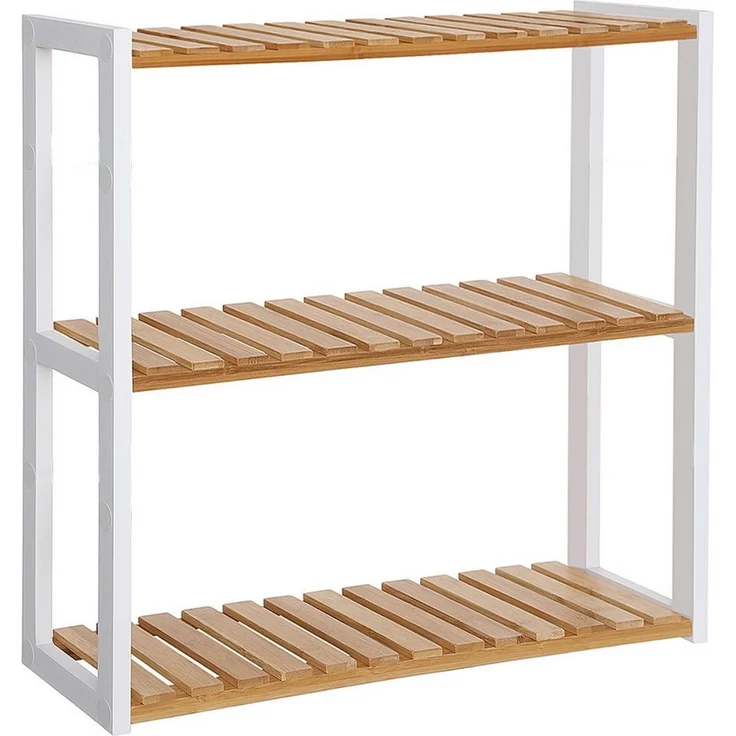 Songmics Badregal Badezimmerregal, mit 3 verstellbaren Ablagen, Wandmontage – Bild 1