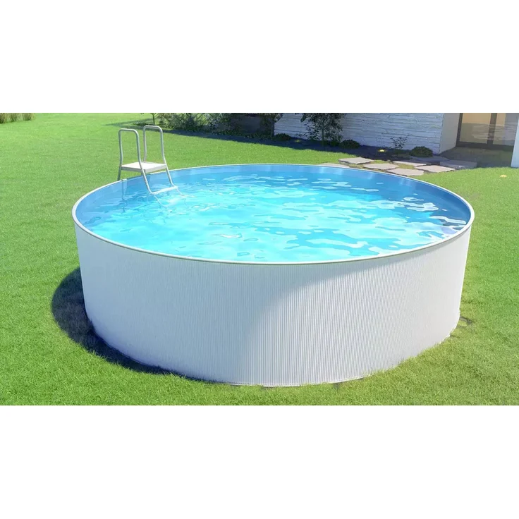 Steinbach Stahlwand Swimming Pool "New Splasher Secure", Stahl Weiß, Ø 350 x 90 cm – Bild 4