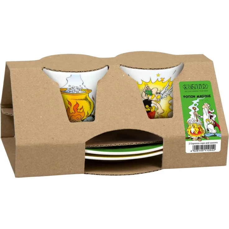 KÖNITZ 1150542383 2er Geschenkset Espressotassen 85 ml - Asterix Zaubertrank