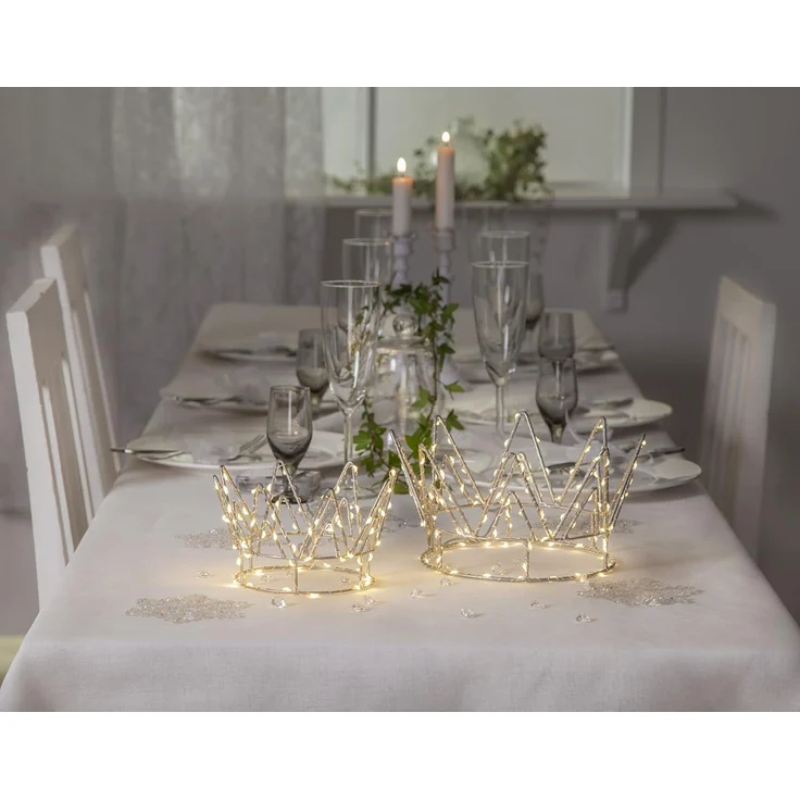 Star LED-Dekokrone 'Crown', Silber, – Bild 3