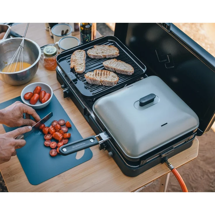 Cadac gerippte Universal-Grillplatte mit Griff für 2-Cook 3, Aluminium schwarz, 25 x 27 x 3,5 cm – Bild 6