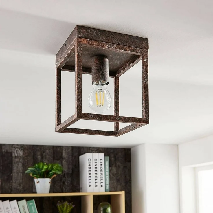 Lindby Deckenleuchten Emin, Metall, Braun IP20, 1x60 W – Bild 2