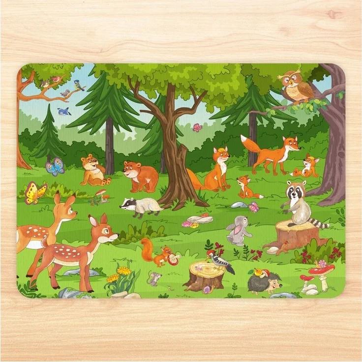 nikima Platzset stabiles Vinyl Tischset Waldtiere Kinder Platzset abwaschbar, (1-St) – Bild 2