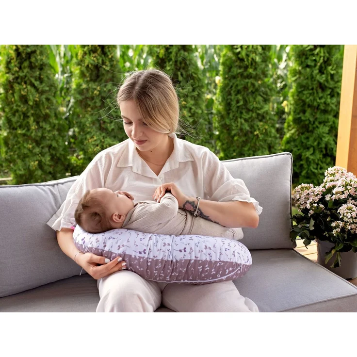 Motherhood Stillkissen Basic, abnehmbarer Bezug, ergonomisch geformt, 100% Baumwolle, Stillkissen klein, Stilkissen Baby – Bild 4