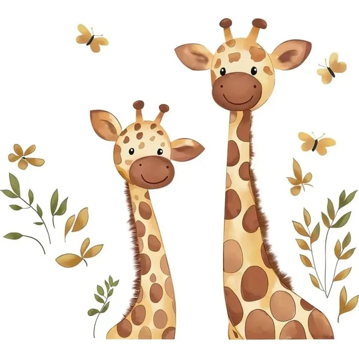 Montegoni Wandsticker Selbstklebende Giraffen Wandaufkleber – Kinderzimmer Dekoration (einzel, 1x Set mit selbstklebenden Giraffen Wandaufklebern), Selbstklebend, einfache Anwendung, Giraffen Design für Kinderzimmer – Bild 2