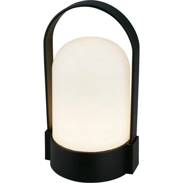 BRILONER - LED Tischlampe kabellos IP44 mit Touch, dimmbar in Stufen, USB, Akku tauschbar, Nachttischlampe, Leselampe, LED Lampe, Campinglampe, Tischleuchte, Akku Lampe, Outdoor, 9 x 8 x 15,5 cm, Schwarz