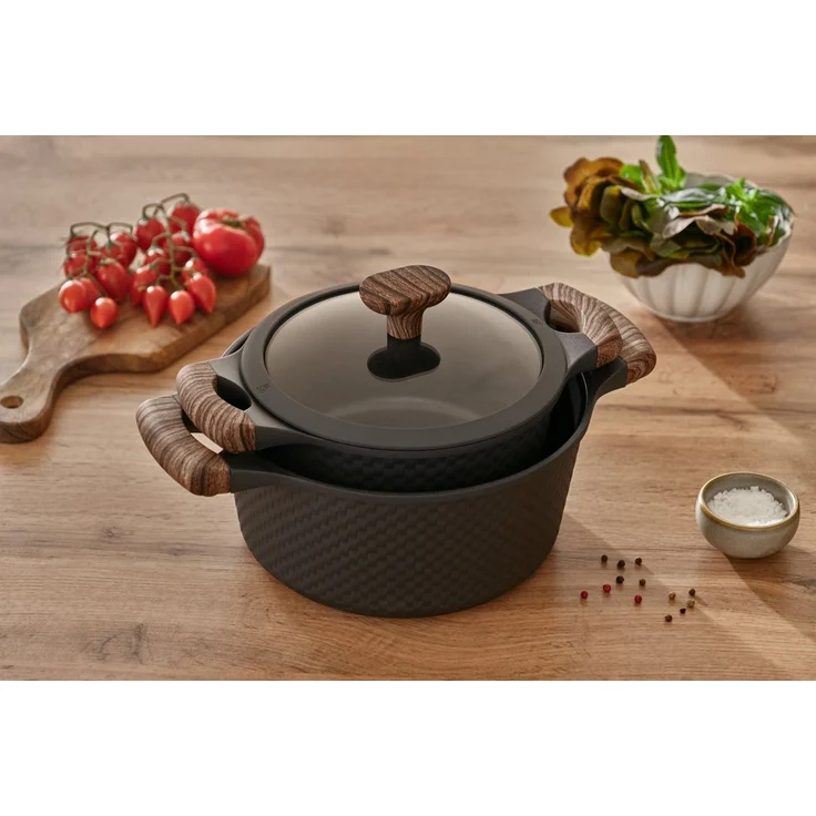 RESTO Kitchenware Bratentopf Ran, Kochtopf antihaftbeschichtet und spülmaschinenfest, Aluminiumguss (2-tlg), Geeignet für alle Herdarten, auch Induktion, im Geschenkkarton – Bild 4