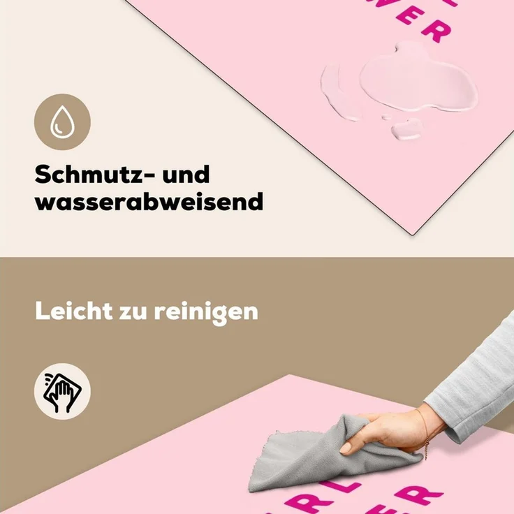 MuchoWow Herd-Abdeckplatte Girl-Power - Rosa - Herz, Vinyl, (1 tlg), Cerankochfeld Abdeckung, Herd Abdeckplatten Vinyl, 58x59 cm – Bild 4