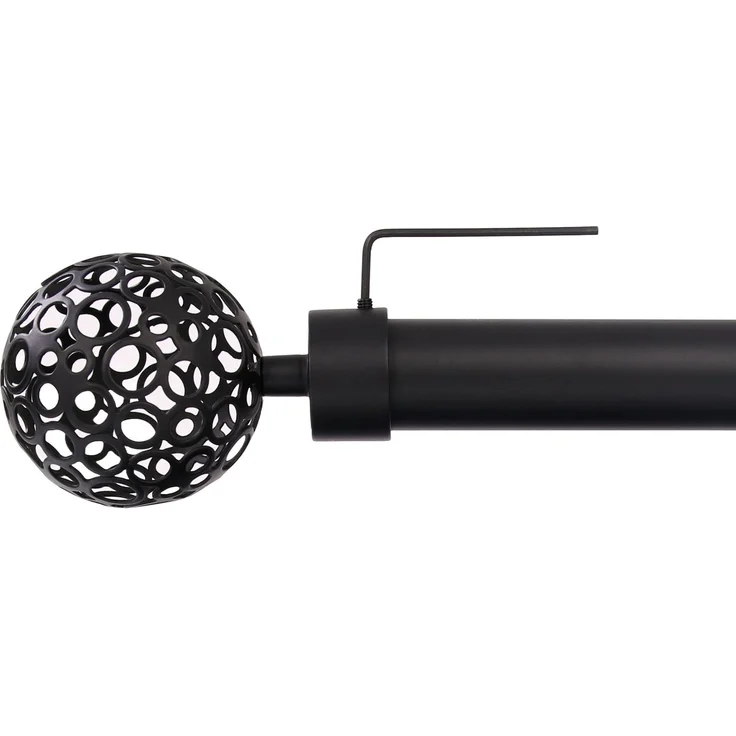 Deco-Raum® Deco-Raum Gardinenstange 25mm 1-läufig Kugel | Länge: 310cm | Material: metall | Farbe: Schwarz-matt – Bild 6