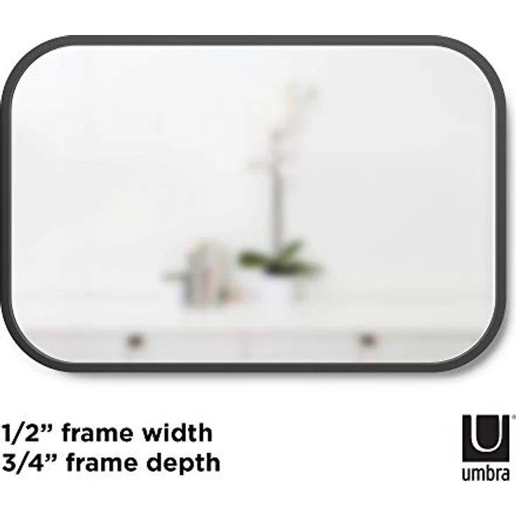 Umbra Wandspiegel Hub, Spiegel, Rechteckig, Glasspiegel, Schwarz, 61x91 cm, 1014801-040 – Bild 5