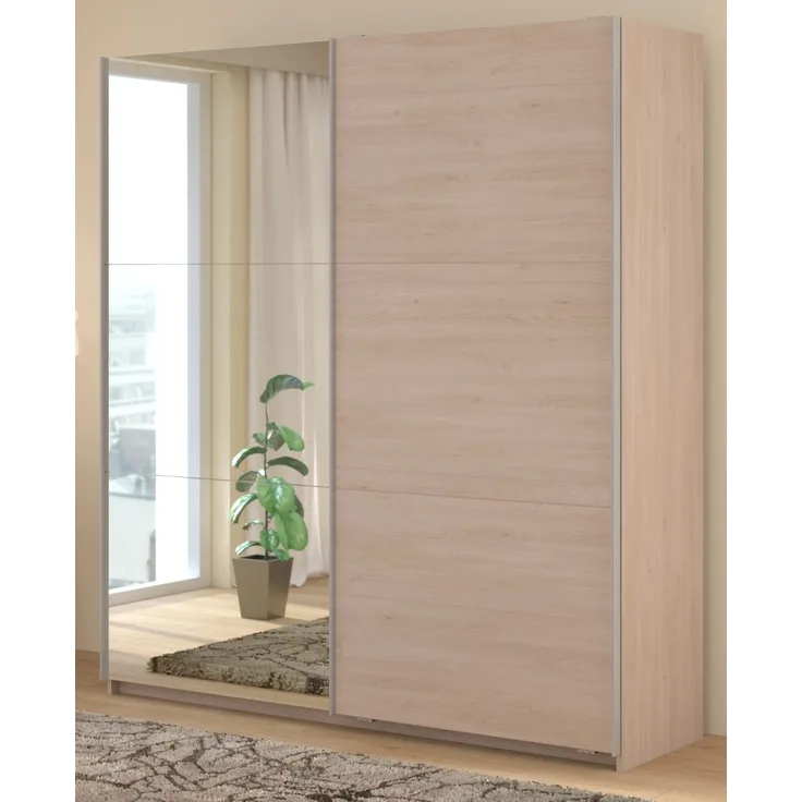 Kleiderschrank Swing in Eiche mit Spiegel 178 cm