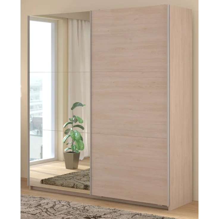 Kleiderschrank Swing in Eiche mit Spiegel 178 cm – Bild 1