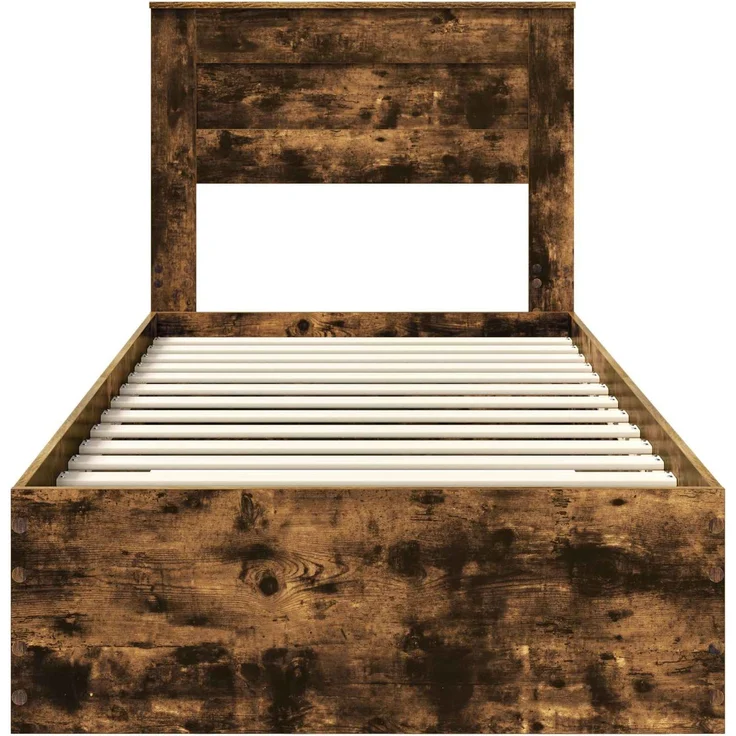 vidaXL Bettrahmen Geräucherte Eiche 90 x 200 cm Holzwerkstoff 3410039 – Bild 6