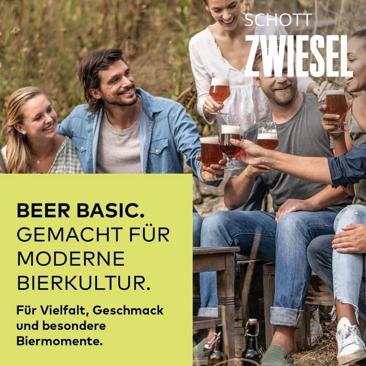 SCHOTT ZWIESEL Weizenbierglas Beer Basic 0,5 l (4er-Set), geradlinige Weizengläser für Weizenbier, spülmaschinenfeste Tritan-Kristallgläser, Made in Germany (Art.-Nr. 130007) – Bild 5