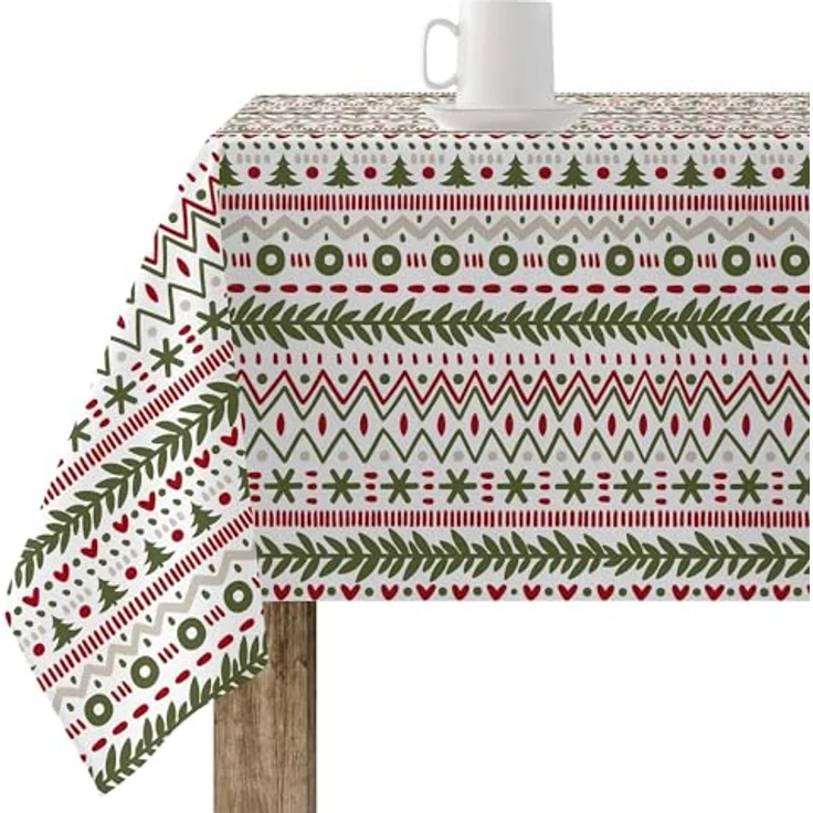 BELUM | Weihnachtstischdecke | Anti-Fleck-Tischdecke | Rechteckig Harz | Tischdecke (laminiert) | Tischdecke | Tischdecke | Heimtisch (300 x 140 cm) – Bild 1