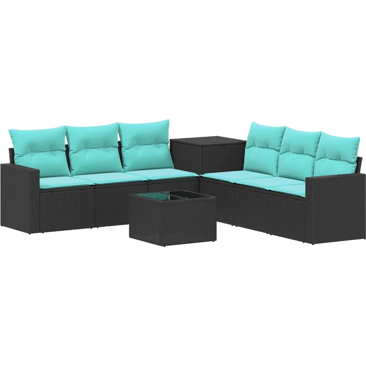 vidaXL Sofa Set 8 stk. Schwarz und Blau 55 x 55 x 37 cm 3448316 – Bild 2
