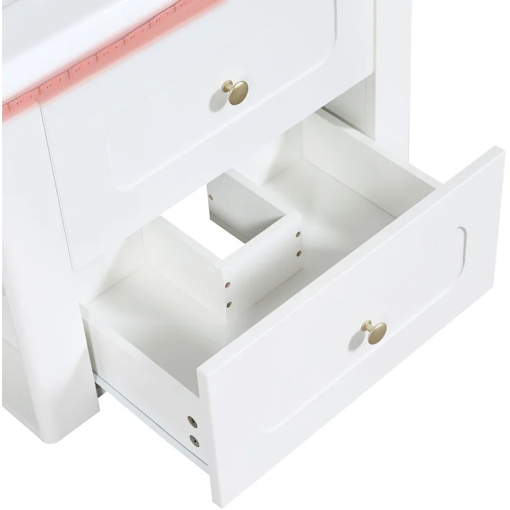 Wandhängender Badschrank 61 x 47 x 50 cm aus MDF mit Keramikwaschbecken, LED und verstellbarem Einlegeboden – Bild 8