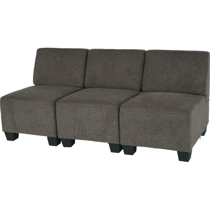 MCW 3-Sitzer Sofa, Braun, Textil, Moderner Lounge-Stil mit bequemer Sitzpolsterung und Clipsystem, 171x76x72 cm