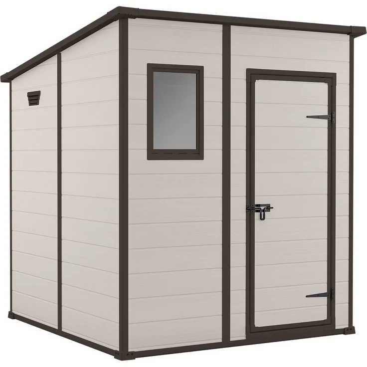 Dmora Gartenhaus Cranbrook, Gartenhütte, Gartenhaus, Werkzeugschuppen, 184x185 h200 cm, Beige – Bild 1