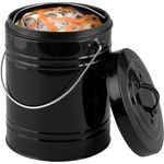 bremermann Biomülleimer Komposteimer 5 Liter, Aktivkohlefilter, Bio-Abfalleimer, schwarz