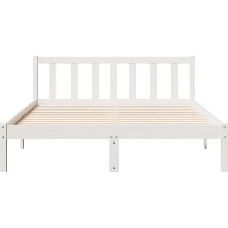 vidaXL Massivholzbett Extra Lang ohne Matratze Weiß 160x220 Kieferholz 852451 – Bild 4