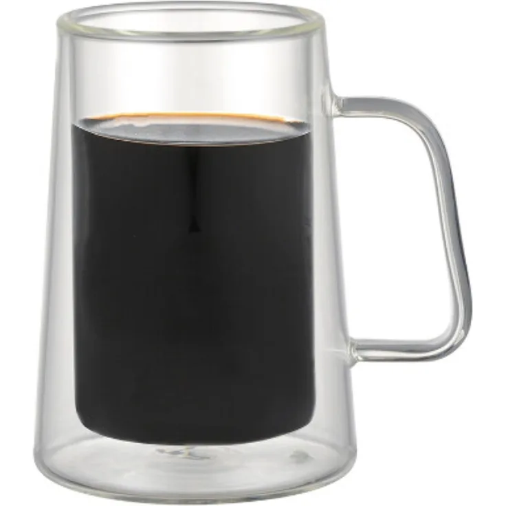 4-teiliges Set Doppelwandige Espressogläser mit Henkel, Hitzebeständig - 80ml Transparent