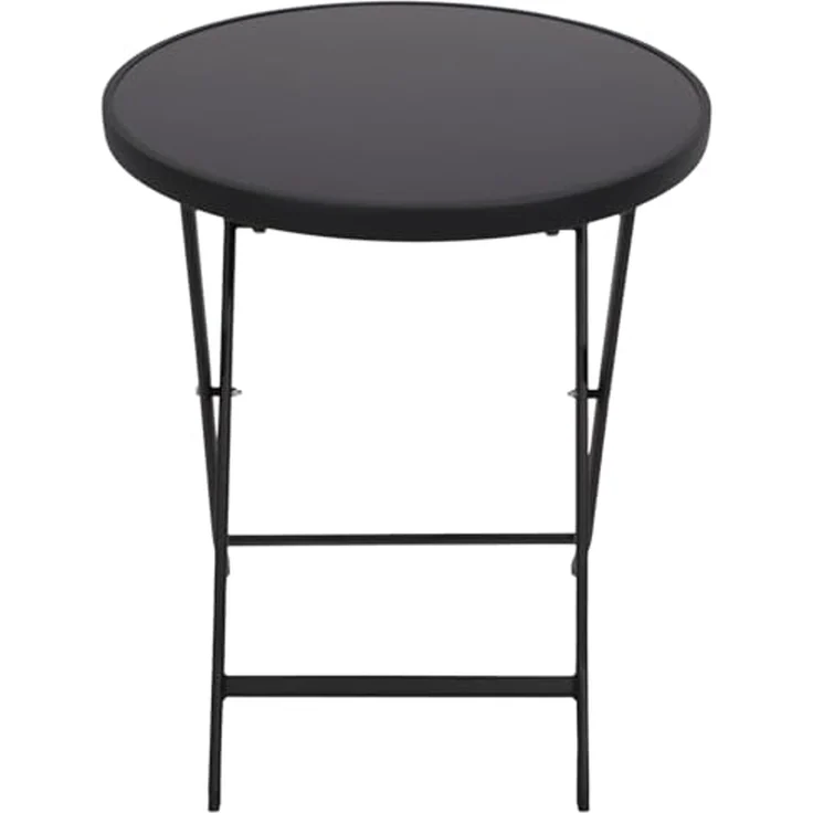 DEGAMO Gartentisch MILANO, 60cm rund, Metall anthrzait, Stahl schwarz, klappbar – Bild 4