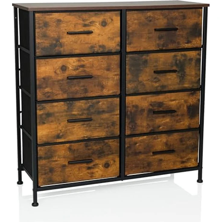 hjh LIVING Kommode mit 8 Schubladen RAGALA Light 80 x 30 x 82 cm Regalsystem Sideboard für Wohnzimmer Schlafzimmer Flur, Räuchereiche – Bild 2